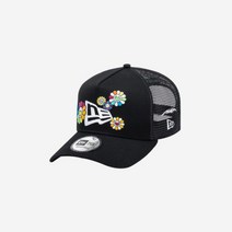 뉴에라 x 무라카미 다카시 오하나 A프레임 메쉬 볼캡 블랙 New Era Murakami Takashi Ohana A-Frame Mesh Cap Black 587264