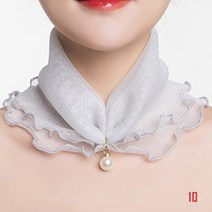 인견스카프 트윌리 실크 플리츠 주름 스카프 봄여름 모든 경기 장식 메쉬 스카프 목 보호 자외선 차단제 풀오버 스카프 순수한 색상 레이스 얇은 실크 스카프
