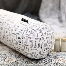 리빙하우스/무료배송/솜포함/순면 100%/대형/원형/롱 쿠션/바디필로우/긴베개, 110X25원통형, 도톰한순면옥스포드티타임화이트