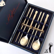 [도도예] H.jin 뉴 NEW 골프 티타늄수저세트 골드 (golf 숟가락 젓가락) 모임 행사 단체 선물 홀인원 기념품 이색 답례품 추천, A 스타일