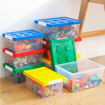 (보경샵)클래식 레고 장난감 정리함 뚜껑 포함 투명 절리함, 옐로우