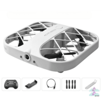 JJRC H107 미니 드론 촬영 RC 무선 포켓드론 어린이 항공 카메라 원격 조종, 배터리 1개 추가, 화이트 4K 카메라 포함