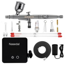 도색 부스 도장 스프레이 Nasedal-자동 정지 기능 에어브러시 압축기 0.3mm 7cc 듀얼 액션 건 모델 케이크 페인팅 네일 아트 자동차용, NT-88B-5, [02] NT-88B-5