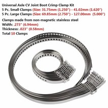 10Pcs 범용 스테인레스 스틸 액슬 CV 조인트 부트 크림프 클램프 키트 구동축 CV 부트 클램프 31-41mm 70-127mm 조정 가능