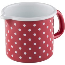Riess 리스 범랑냄비 밀크팟 머그컵 도트 레드 750ml
