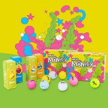 파스텔 컬러 랩몬스터 골프공 3구 3PC, 무광핑크