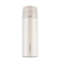 COSYEVNO 보온병 진공 보온 휴대 대용량 원터치식, 화이트, 301-400ml