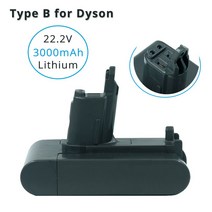 청소기배터리 22.2V 3000mAh 타입 B 리튬 충전식 배터리 다이슨 DC31 DC44 시리즈 MK2 무선 진공 청소기용, 한개옵션0