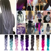 [피플앤제이]레게머리 점보 블레이즈 힙합 다양한 컬러 셀프 땋은머리 흑인머리, NO.212 블랙/라일락, 1개