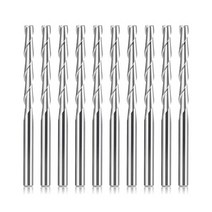 HQMaster CNC 라우터 비트 0.3cm0.125인치 섕크 엔드 밀 플랫 노즈 카바이드 엔드밀 2 플루트 3.175mm 나선형 업컷 밀링 커터 툴 세트 목재 PVC MDF 견, 3.175mm/ OAL 50mm