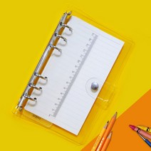 원빈다이어리 지넥스 만년 A6 투명 6공 다이어리 속지 커버 꾸미기 세트 만년형, 기본노트