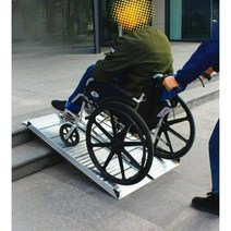 휠체어경사로 미끄럼 방지 계단 장애인 접이식 휴대용 턱단자 이동식 문턱 진입판 등반 패드, 길이 120 너비 75cm 접이식