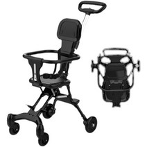 휴대용 접이식 트롤리 접이식 유모차 경량 유모자 초경량 유모차 소형 유모차 폴딩 유모차, 블랙(차량용+면쿠션+수납가방+수납가방+베개)