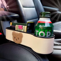 인더비클 차량용틈새수납함 차량용사이드포켓, 사이드포켓+리뷰약속+가방걸이, 조수석-와펜-브라운