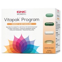 GNC 여성용 울트라 메가 에너지 메타볼리즘 비타팩 (30팩) Womens Energy Metabolism (30), 0.5lb, 1box