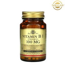 솔가 Solgar 비타민B1 티아민 100mg 100 베지캡슐, 1통, 100캡슐