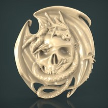 CNC 라우터용 해골 릴리프 3D STL 모델 Artcam Aspire Cut3d