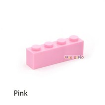 성인레고 중국 레고 커스텀 키링 50pcs diy 빌딩 블록 두꺼운 피규어 벽돌 1x4 도트 교육 크기 브랜드 과 호환 3010, 핑크 50개
