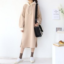 마더라이크 기모 포근 후드 원피스
