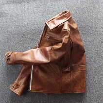 신제품 미국 복고풍 할리 양피 모토크로스옷 바이크 라이딩 조끼 슬림 오토바이 양피 빈티지 캐주얼 가죽