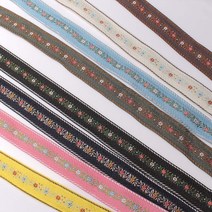 플라워 자수 리본 레이스 2.5cm 8색
