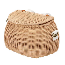 라탄바구니 이디뚜뚜 스쿠터 자전거 킥보드 클래식바구니 탈부착, 브라운, 1개