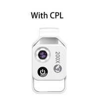 망원경 쌍안경 단망경 apexel hd 200x 현미경 렌즈 with cpl 휴대용 클립 매크로 렌즈 led 현미경 돋보기 호환 아이폰 huawei xiaomi, cpl이 있는 흰색