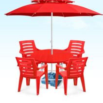 야장테이블 포장마차테이블 포차 편의점 루프탑 카페 플라스틱 파라솔 테이블 세트, 06.라탄의자(심플형)x4개