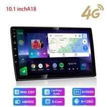 안드로이드 모니터 카플레이 터치 범용 dsp 9 10.1 인치 2 din 10 자동차 멀티미디어 플레이어 스테레오 라디오 4g gps wifi 차량용 호환, 10.1 a18 6 128g 4g