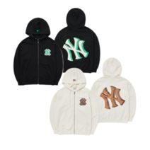 MLB 엠엘비 베이직 메가로고 후드집업 뉴욕양키스 3ATRB0224 블랙 아이보리