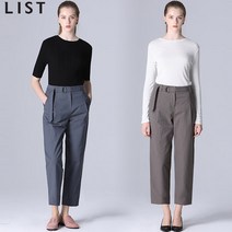 리스트 리스트 백 페이크 포켓 핀턱 슬랙스 팬츠