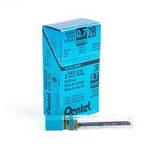 펜텔 Pentel 수퍼 하이폴리머 리필 샤프심 0.7mm 미디엄 2B 144개입 (50-2B) 그레이 158066, F Lead