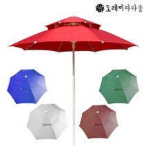 국산 2단 파라솔 중형 대형 정원 옥상 카페 캠핑용 그늘막 파라솔 편의점 캠핑용 테이블, 투톤레드