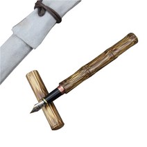 수제 대나무 분수 분수 펜 잉크 펜 아트 만년필 넓은 스터브 끌로 가리키는 NIB F NIB Office Writing Gift 0.5mm