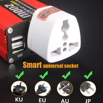 JG 차량인버터 도란스 자동차 200W 전원 인버터 12v 220v 변환기 DC 12V AC 110V 휴대용 수정 사인파 USB, 04 12V 220V (Red)