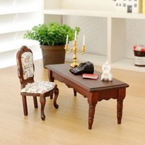 엔틱소품 미니어쳐 데스크 의자 세트 어른 장난감, 쿠팡 본상품선택