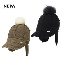 네파 NEPA 송파점 여성 겨울 심플한 솔리드 디자인으로 일상에서 활용도가 높은 이어플랩 TELLA 스텔라 귀달이캡 비니 모자 7I87434 SPH, 000, 블랙(199