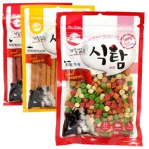 강아지간식 닭+연어 혼합맛 150g 져키 3개 닥스훈트, 연어져키