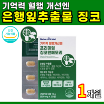 기억력 혈행 개선엔 징코 앤 메모리 은행잎 추출물 비타민 수험생 청소년 노인, 1박스, 30정