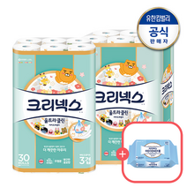 [크리넥스] 3겹 천연펄프 울트라클린 카카오 블라썸 30M-30롤x2팩+마이비데30매증정(, 상세 설명 참조, 상세 설명 참조