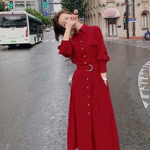 원피스 여성 프렌치 클래식 허리보정 슬림핏 디자인감각 보이핏 볼륨 셔츠