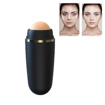 페이스 오일 흡수 롤러 스톤 제거 도구 화산석 오일 흡수 롤러 볼 오일 제거용 롤링 페이스 클렌징, 검은색