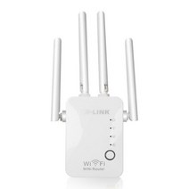 KEBIDU 장거리 익스텐더 300 Mbps 무선 와이파이 리피터 부스터 2.4G 앰프 라우터 액세스 포인트, EU Plug_4pcs Antennas white