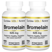 캘리포니아 골드 뉴트리션 브로멜라인 Bromelain 브로멜린 500mg 90정 베지캡슐 CGN 2개