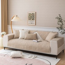 홈 쇼파커버 자카드 소재 자카드 소재 미끄럼 방지 소파 쿠션 커버 가구 보호 덮개 홈 거실, 45cm Pillowcase 1pc, 4. Khaki