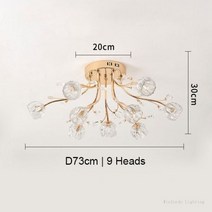 수납장 거실장 거실장1200오픈형 크리스탈 천장 조명 전시실 침실 램프 럭셔리 거실 175284, 9 Heads