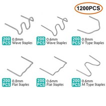 1200PCS 자동차 플라스틱 수리 용접 네일 표준 사전 컷 웨이브 스테이플 범퍼 차체 기계 핫 스테이플러108950, 1200 pcs