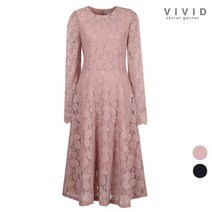 비비드시크릿가너 VIVID 여성 페미닌 레이스 봄가을 정장 원피스
