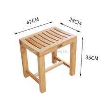 WARM단단한 원목 낮은 의자 욕실 방부 샤워장 노인 목욕 전용 미끄럼 방지, 42x28x35 옻칠 오크개