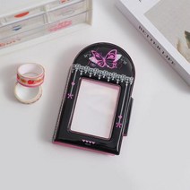 콜북 1단 2단 귀여운 포카 제작 포토 북 40 포켓 미니 사진 앨범 나비 kpop 바인더 카드 홀더 집 보관 케이스 인스탁스 수집 책 폴라로이드, Black